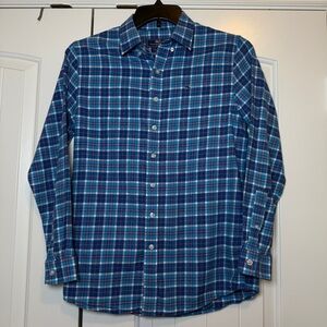 Vineyard Vines Blue Plaid Casual Button Down Shirt